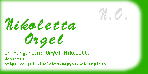 nikoletta orgel business card